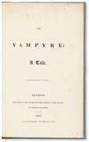 Appraisal: POLIDORI JOHN WILLIAM The Vampyre A Tale Half-title vo modern