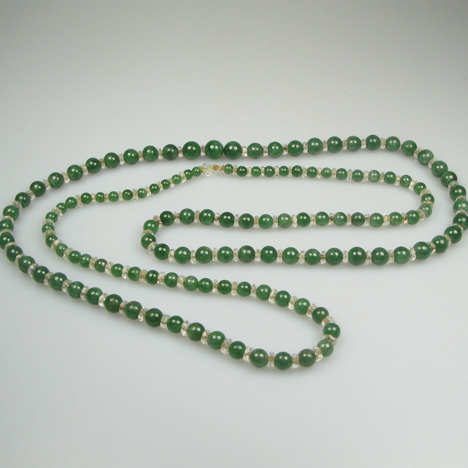 Appraisal: Single Endless Graduated Strand Of Jade Beads mm to mm