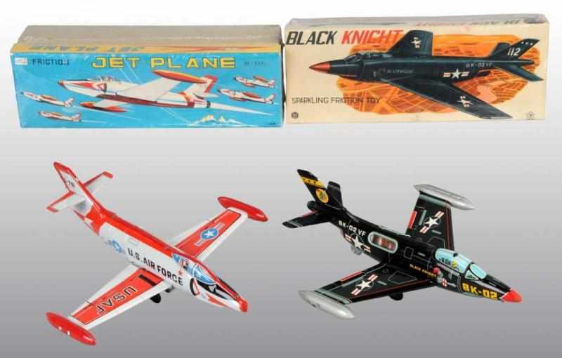 Appraisal: Lot of Tin USAF Fighter Plane Friction Toys Description Japanese