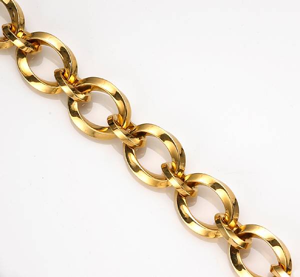 Appraisal: An eighteen karat gold open-link bracelet Tiffany amp Co signed