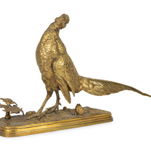 Appraisal: Ferdinand Pautrot French - Pheasant bronze signed F PAUTROT PARIS