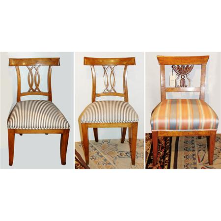 Appraisal: Pair of Biedermeier Style Side Chairs Together with a Biedermeier