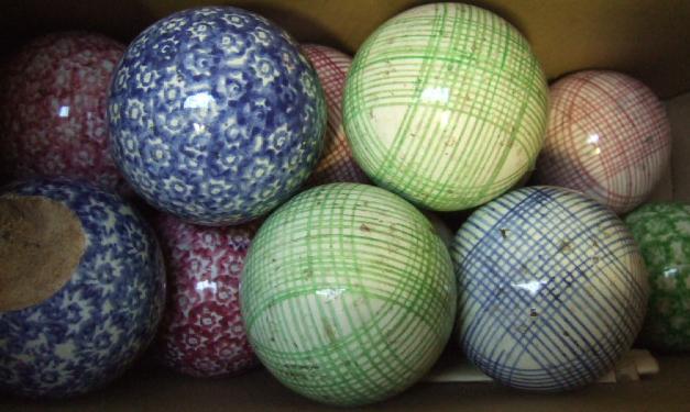 Appraisal: Thirteen various coloured carpet bowls th century and later