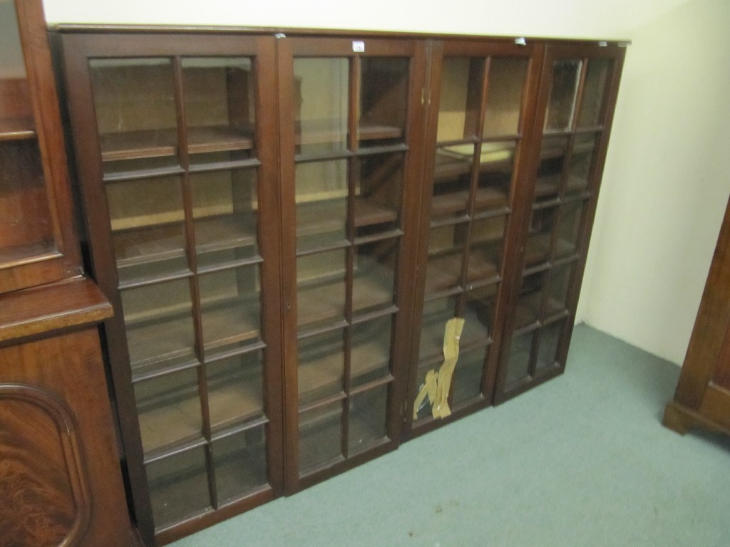 Appraisal: Mahogany glazed four door bookcase