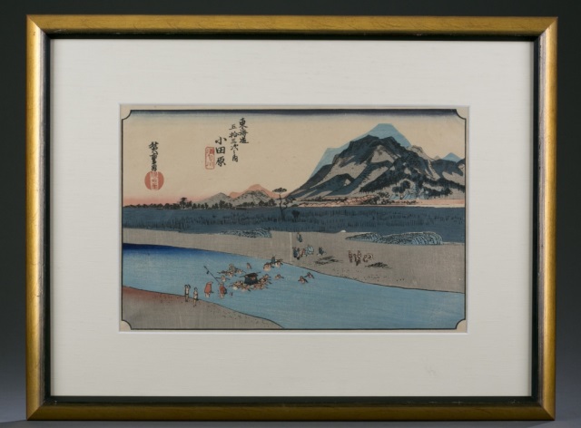 Appraisal: Ando Hiroshige Japanese - Colored Woodblock Print Odawa Sao-gawa Number