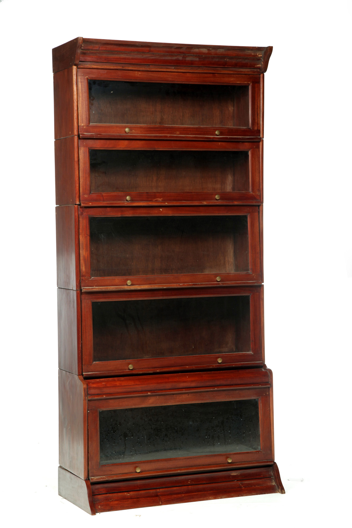 Appraisal: FIVE-SECTION STACKING BARRISTERS BOOKCASE American st quarter- th century mahogany