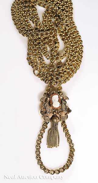 Appraisal: A Very Fine Antique American Victorian kt Yellow Gold Necklace