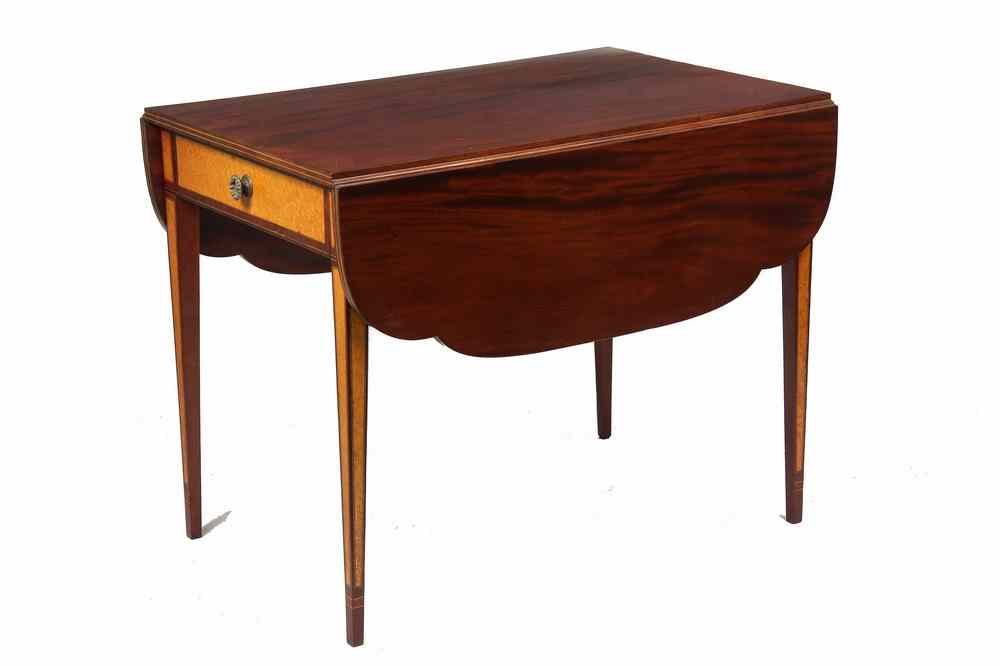 Appraisal: HEPPLEWHITE PEMBROKE TABLE - Hepplewhite Pembroke Table in mahogany and