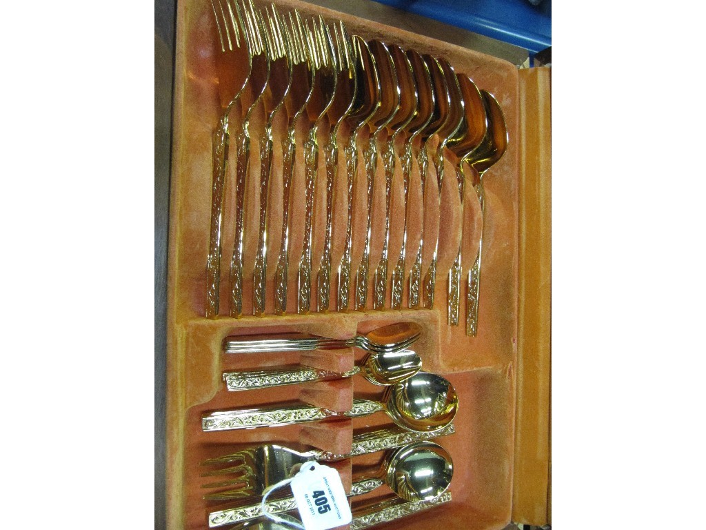 Appraisal: Canteen of gold plated cutlery