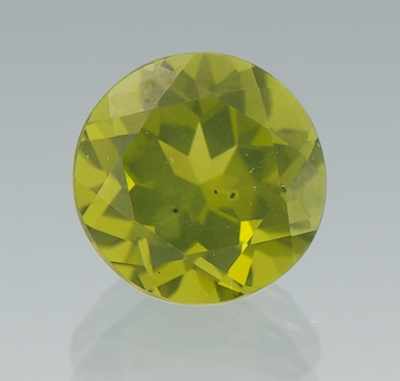 Appraisal: An Unmounted Peridot Round faceted peridot weighing ct medium dark