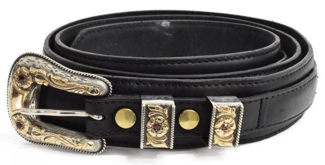 Appraisal: Western Ranger style sterling silver and kt yellow gold belt