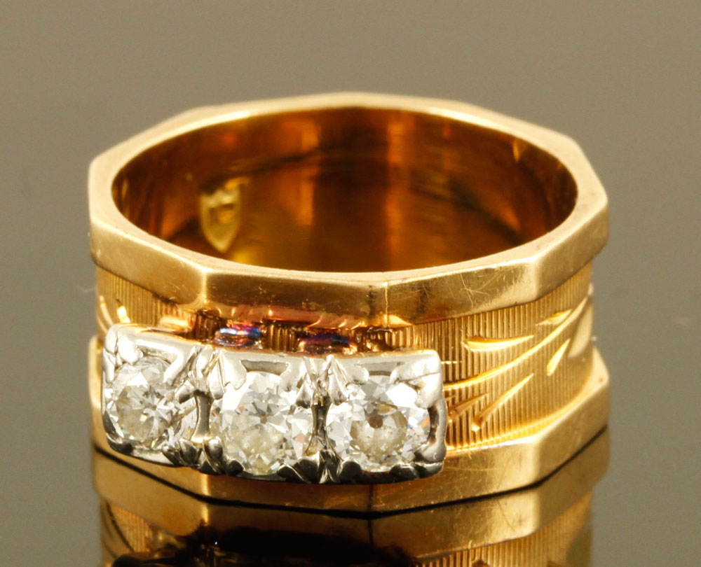 Appraisal: A - K Gold and Diamond Engagement Ring K yellow