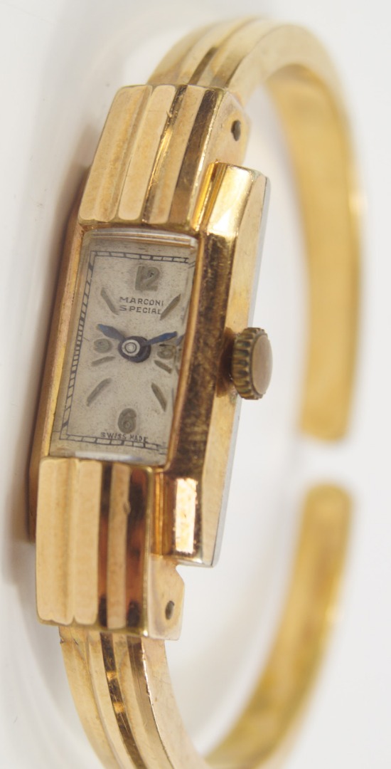 Appraisal: A Rolex Marconi Special lady's wristwatch rectangular silvered dial bearing