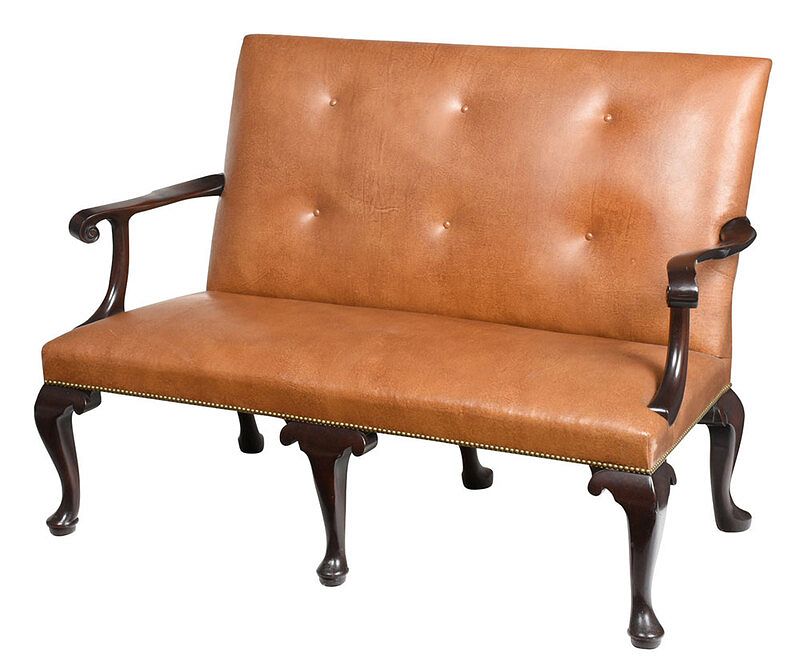 Appraisal: Queen Anne Style Kittinger Settee stamped mark for Kittinger Williamsburg