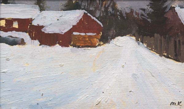 Appraisal: MARK KREMER RUSSIAN B x Red Barn Oil on board