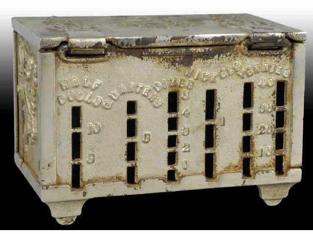 Appraisal: Cast Iron Savings Chest Still Bank Description Made by Van