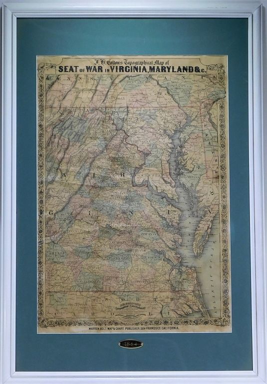 Appraisal: J H Colton for Warren Holt Virginia Maryland Map California