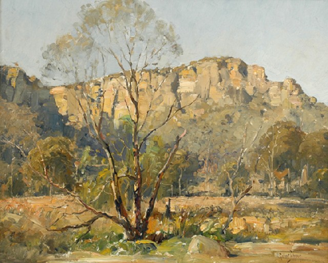 Appraisal: Robert Johnson - Sunlit Bluff oil on board signed 'Robert