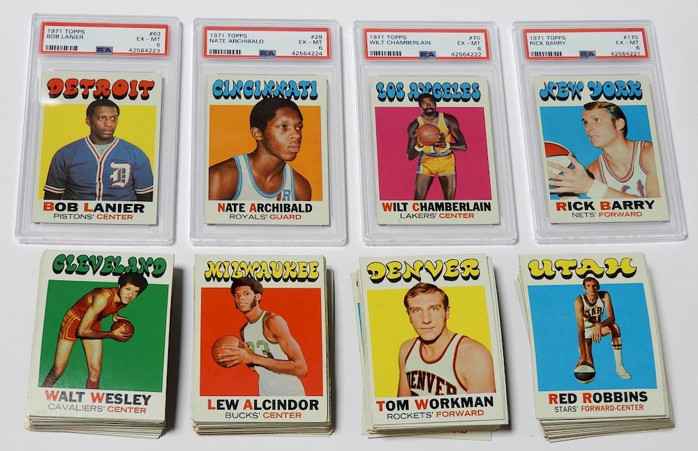 Appraisal: PC Topps Basketball Card Part Set Graded United States Lot