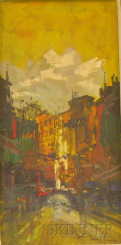 Appraisal: Framed Oil on Canvas Vista nella Veccia Roma by Tano