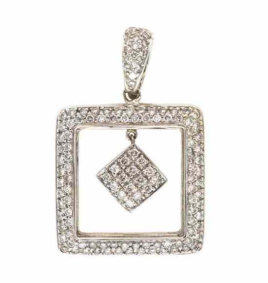 Appraisal: An Karat White Gold and Diamond Pendant containing numerous round