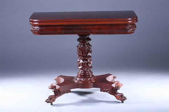 Appraisal: AMERICAN MAHOGANY FLIP-TOP CONSOLE TABLE th century possibly New York