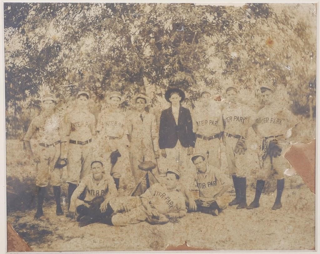 Appraisal: WINTER PARK BASEBALL TEAM PHOTO Antique albumen photograph of the