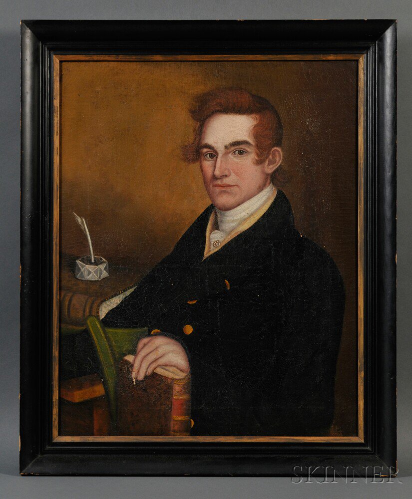 Appraisal: American School th Century Portrait of a Red-haired Gentleman Seated