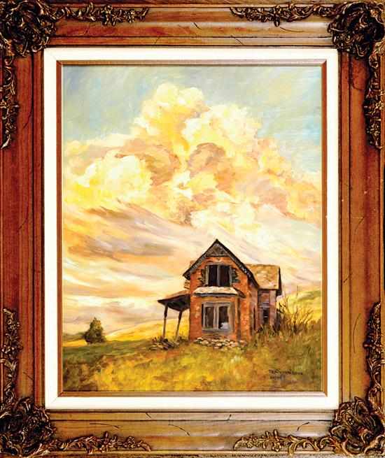 Appraisal: Pat Schermerhorn Wyoming b THE GRAY HOUSE oil on Masonite