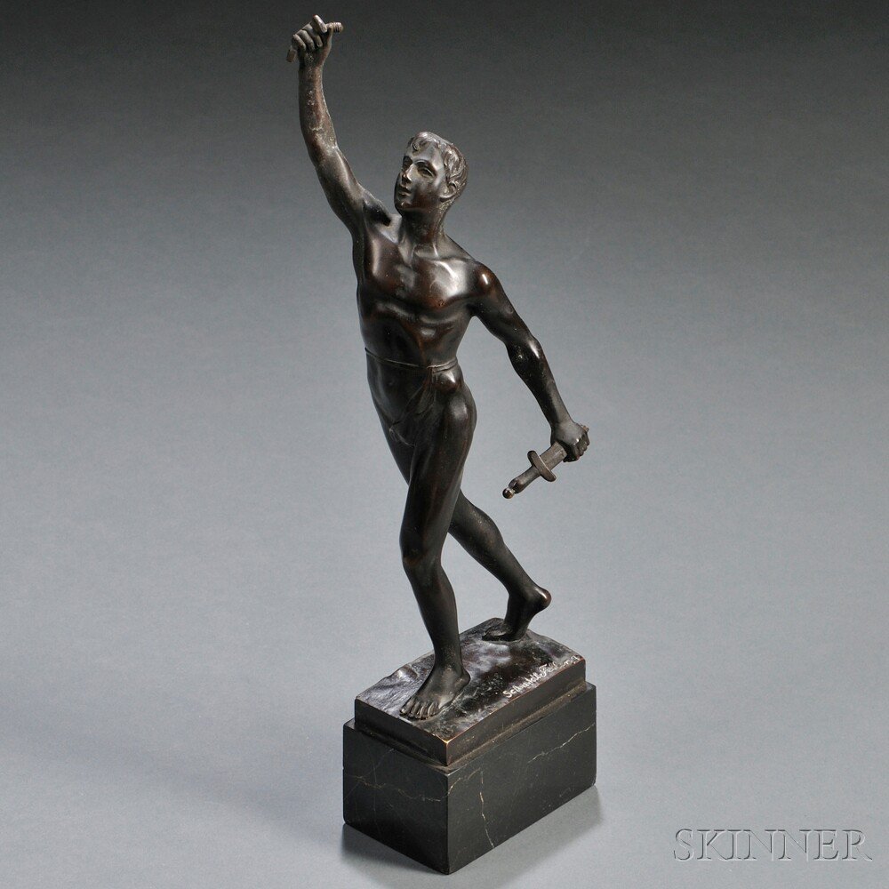 Appraisal: After Julius Schmidt-Felling German - Bronze Figure of a Young