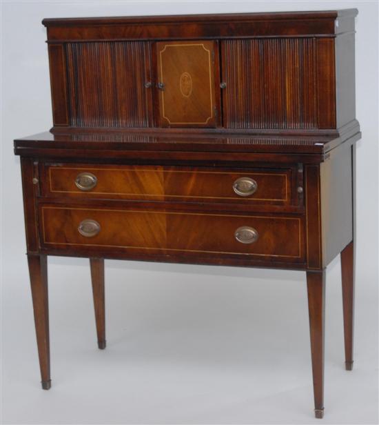 Appraisal: DESK A inlaid mahogany hepplewhite style writing desk with flip