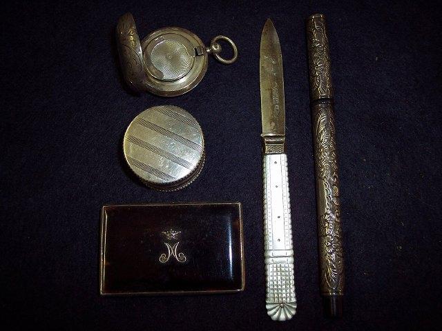 Appraisal: A William IV folding fruit knife with carved mother-of-pearl handle