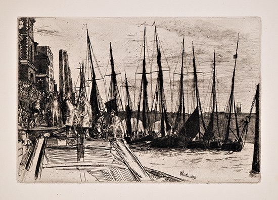 Appraisal: JAMES A M WHISTLER Billingsgate Etching on cream laid paper