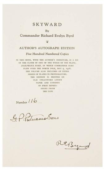 Appraisal: AVIATION - BYRD Richard E Skyward New York G P