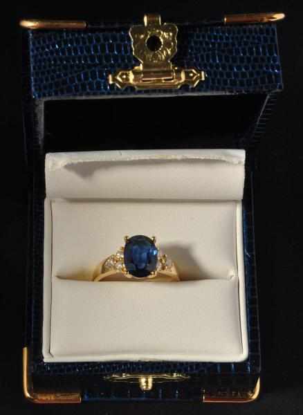 Appraisal: K Y Gold Diamond Sapphire Ring Description Sapphires weigh carats