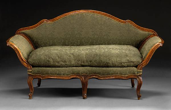 Appraisal: An Italian Rococo walnut sofa second half th century height