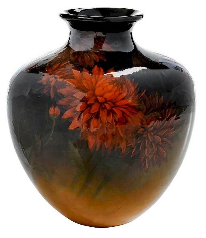 Appraisal: A R Valentien Rookwood Vase American - mahogany glaze with