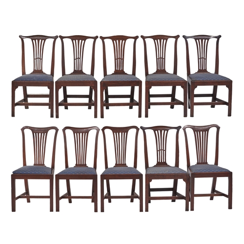 Appraisal: A set of six George III oak dining chairs and