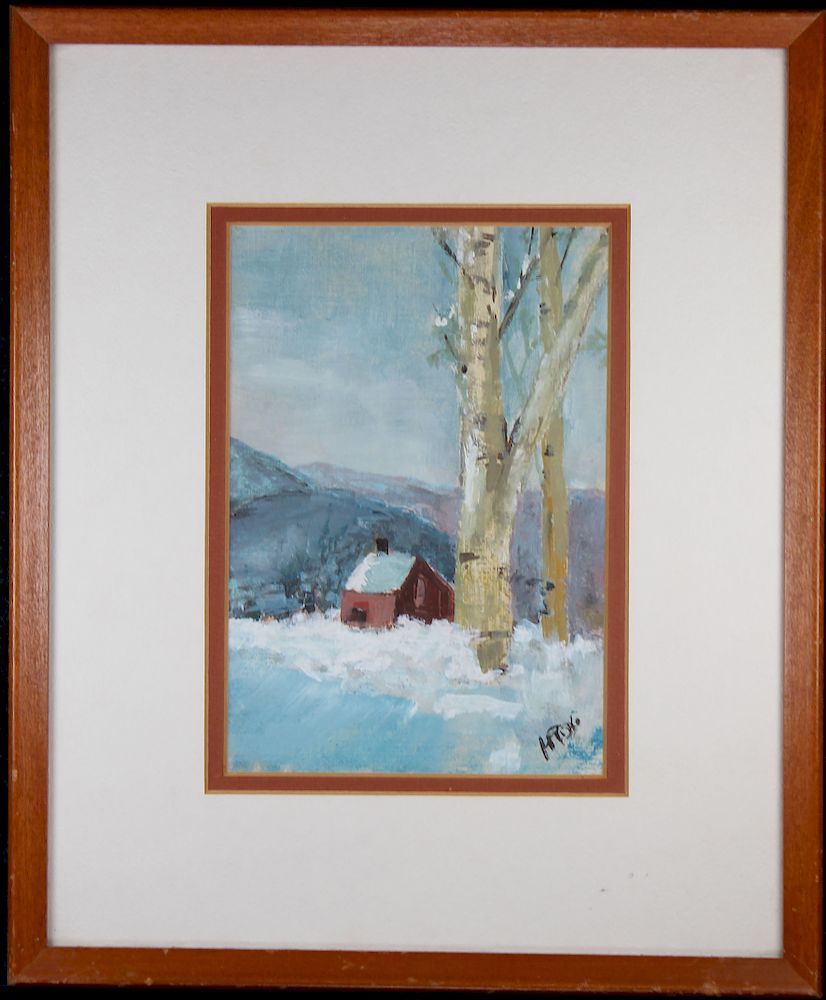 Appraisal: American School Signed Winter Landscape Painting American School Signed Winter