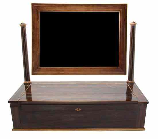 Appraisal: A Continental Inlaid Dressing Stand having a rectangular swivel mirror