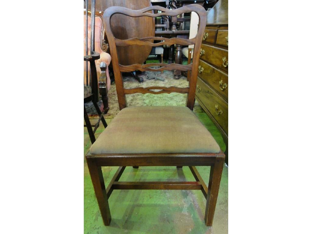 Appraisal: A set of three Georgian style mahogany dining chairs with