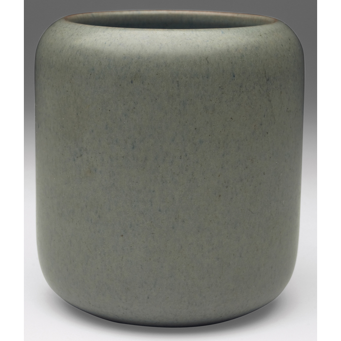 Appraisal: Marblehead vase cylindrical form covered with a mottled gray matte