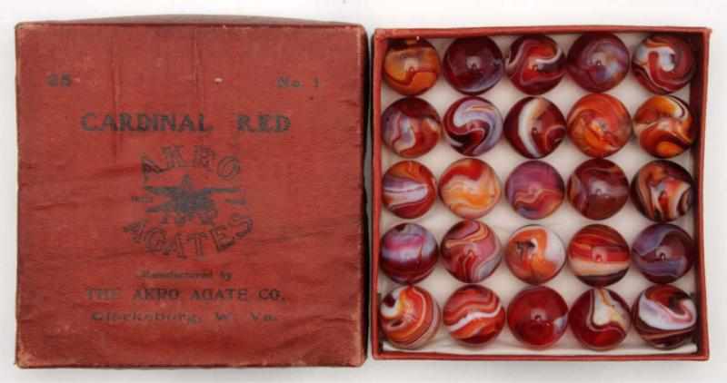 Appraisal: Akro Agate No Box Set of Carnelian Red Marbles Includes