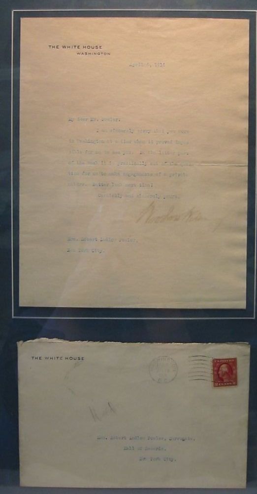 Appraisal: WILSON WOODROW Typed Letter Signed as President to Robert Ludlow