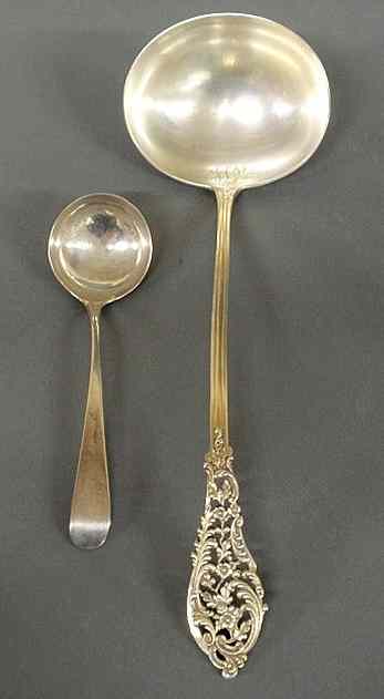 Appraisal: Dominic Haff sterling silver ladle monogrammed EW l and an