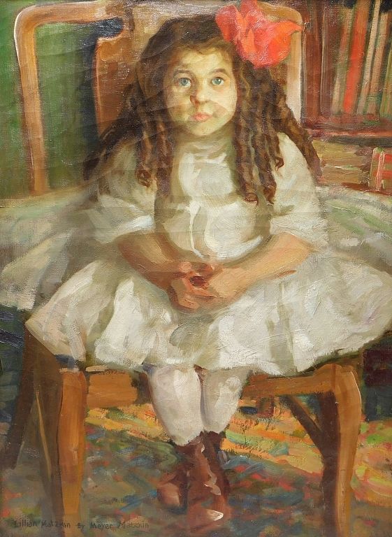 Appraisal: Meyer Matzkin Young Girl Portrait Painting Meyer Matzkin Massachusetts Russian