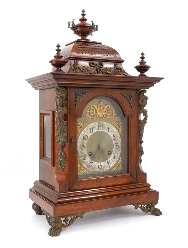 Appraisal: JUNGHANS CARVED MANTLE CLOCK Late th to early th century