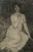 Appraisal: Charcoal Nude circa early th Century Charcoal nude On paper