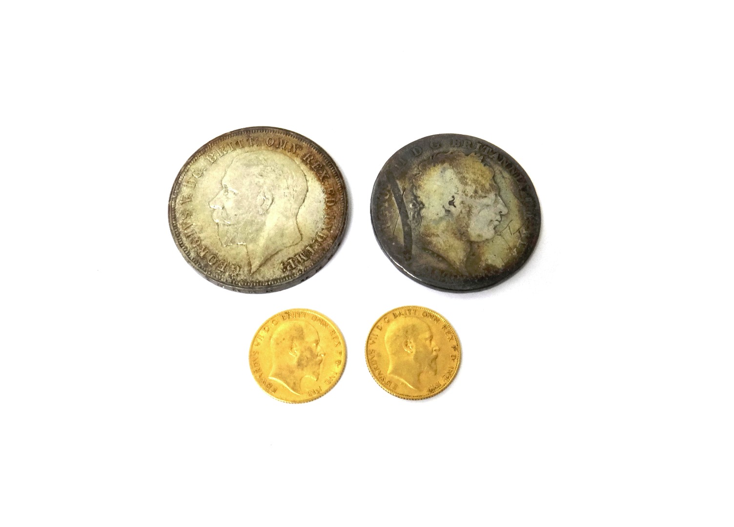 Appraisal: Two Edward VII half sovereigns and a George III crown