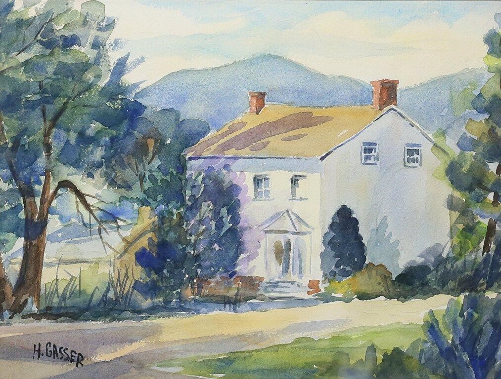 Appraisal: Henry Gasser American New Jersey - Watercolor house in landscape